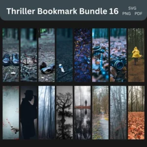 Thriller & Horror Bookmark Bundle | Crime Theme Printable Bookmarks | Digital Templates