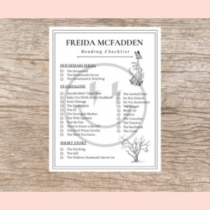 Freida McFadden Books Checklist – Digital Download, Printable for Thriller Fans!