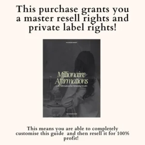 Millionaire Affirmations eBook, Done For You Digital Products, PLR MRR, Master Resell Rights, Private Label Rights, Done For You Guide