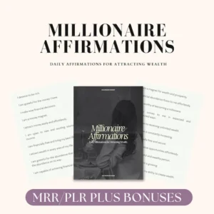 Millionaire Affirmations eBook, Done For You Digital Products, PLR MRR, Master Resell Rights, Private Label Rights, Done For You Guide