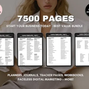 7500 Done-For-You Digital Canva Templates | 2025-2026 Planners, Journals & Trackers | Printable Productivity Bundle