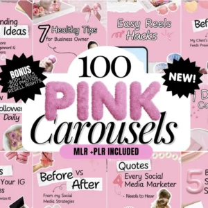 100 Pink Instagram Carousel Templates | Canva Editable & Customizable