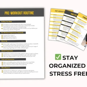 Fitness Checklist Printable with PLR Resell Rights, Health & Wellness, Gym Tracker, Personal Trainer, Workout Planner, Canva + PDF