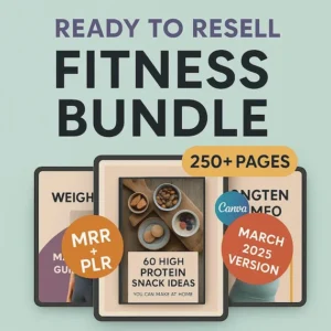 DFY Fitness Bundle — PLR Ebooks, Planners, and Weight Loss Journal (Digital Download).