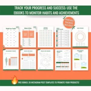 DFY Digital Products eBook Bundle PLR, Ready To Resell, Canva Templates, Weight Loss Planner Bundle