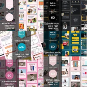 3500+ Canva-Editable Social Media Templates Mega Bundle — Designs for Instagram, Facebook, Pinterest, Business Marketing, and More.