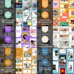 3500+ Canva-Editable Social Media Templates Mega Bundle — Designs for Instagram, Facebook, Pinterest, Business Marketing, and More.