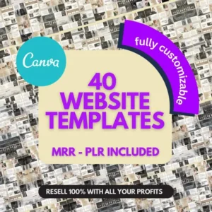 40 Canva Website Templates — MRR/PLR Business Bundle.
