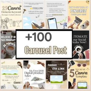 400+ Faceless Instagram Carousel Templates — Canva Editable MRR/PLR (Digital Download).