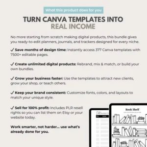 UPDATED — 7500 Templates, Planners, Trackers, Journals & Calendars | Fully Editable in Canva, Rebrand and Resell with Master Label Rights (MRR + PLR).