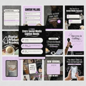 400+ Faceless Instagram Carousel Templates — Aesthetic Canva Social Media Kit for TikTok & IG Slides | PLR/MRR Digital Product.