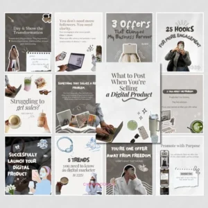 400+ Faceless Instagram Carousel Templates — Aesthetic Canva Social Media Kit for TikTok & IG Slides | PLR/MRR Digital Product.